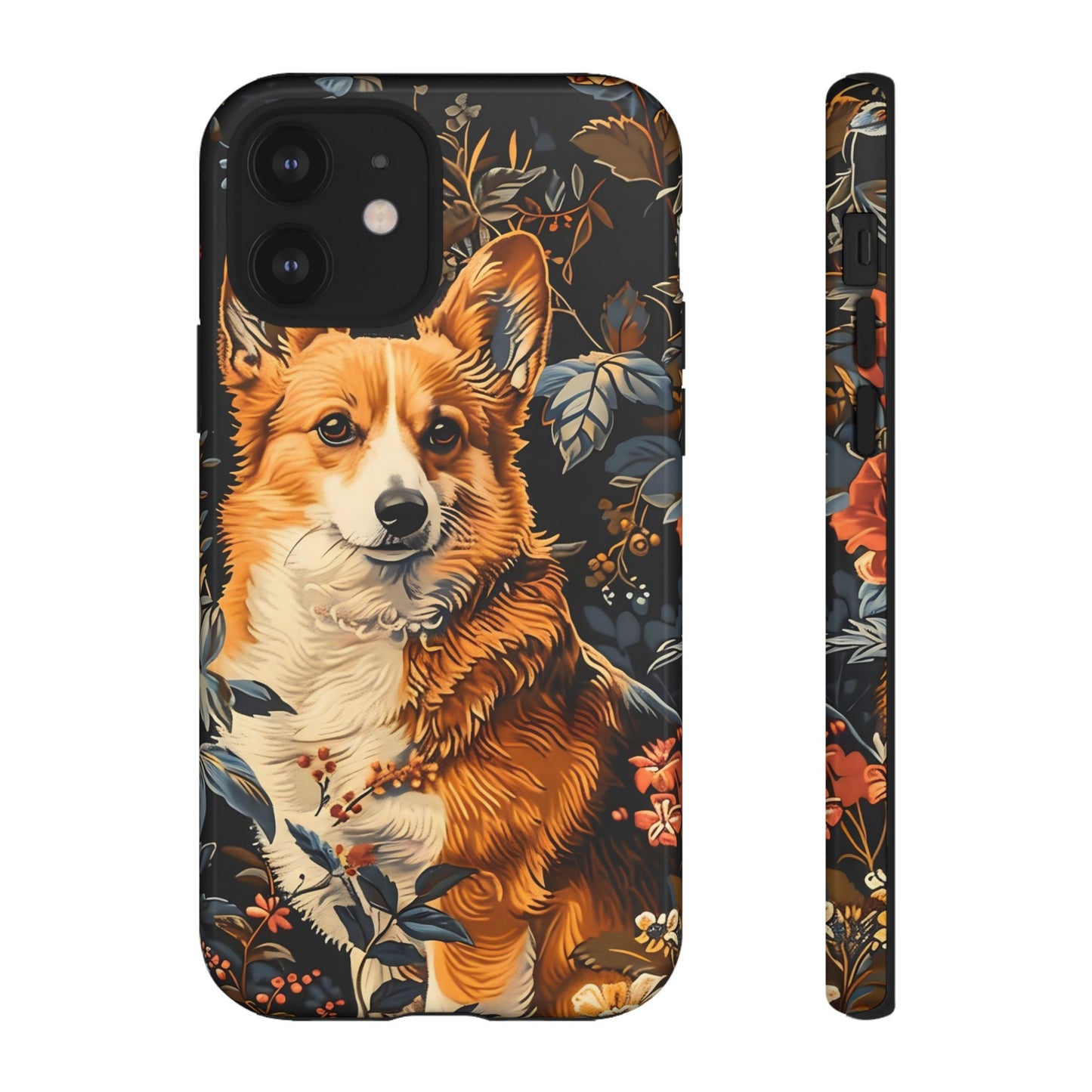 Corgi Floral Phone Case - Tough Cases for Dog Lovers, Cute Pet Accessories, Gift for Dog Owners, Floral Design, Personalized Tech Cover