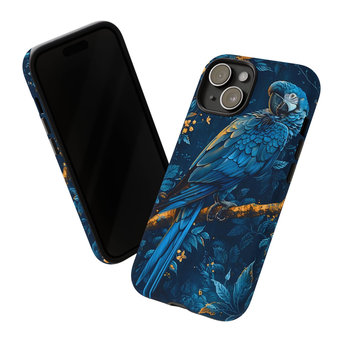 Tough Cases - Vibrant Blue Parrot Phone Case, Tropical Bird Phone Cover, Nature Lover Gift, Eco-Friendly Accessories, Unique Wildlife Decor