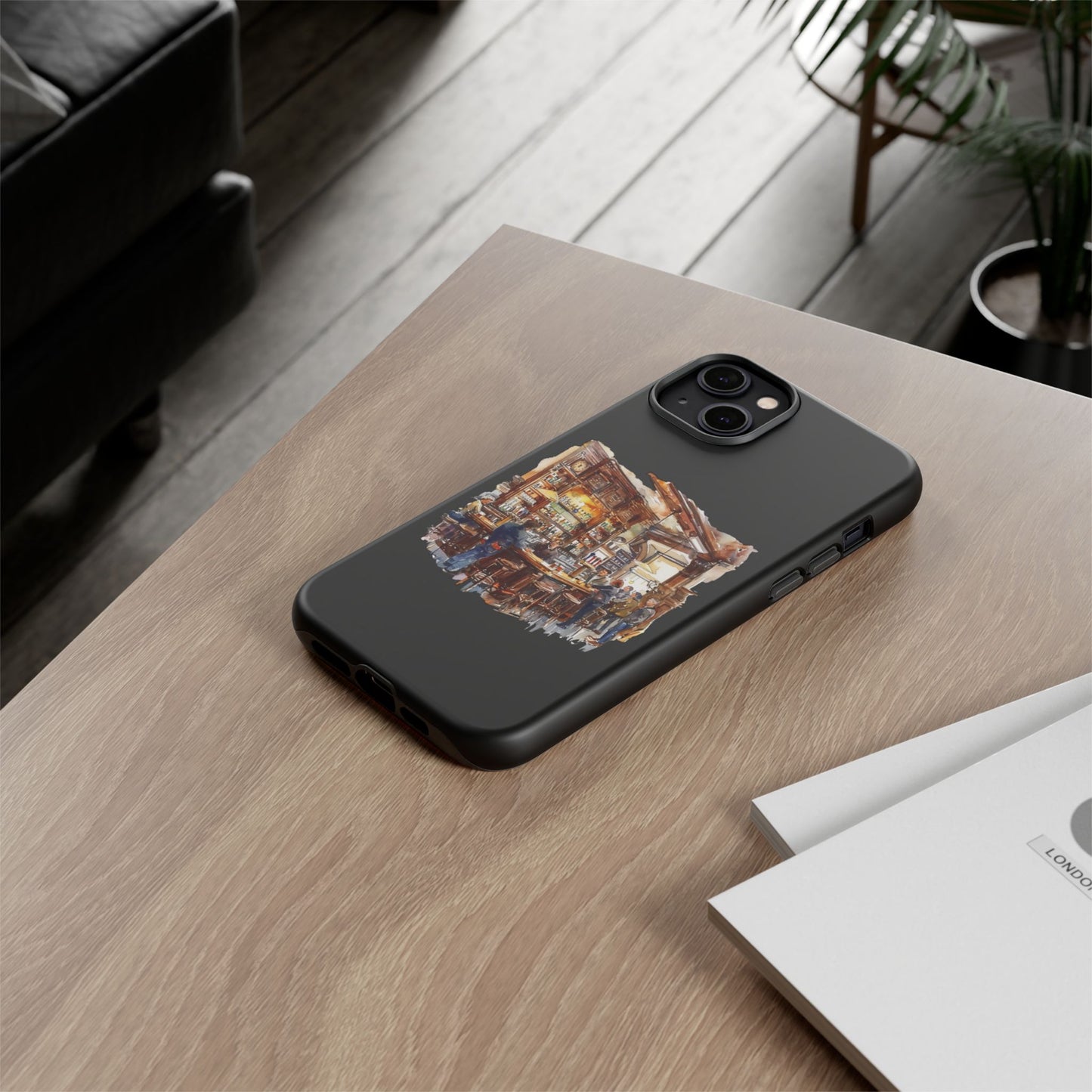 Artistic Phone Case - Cozy Pub Vibe, Trendy Smartphone Accessory, Gift for Friends, Modern Design, Durable Protection