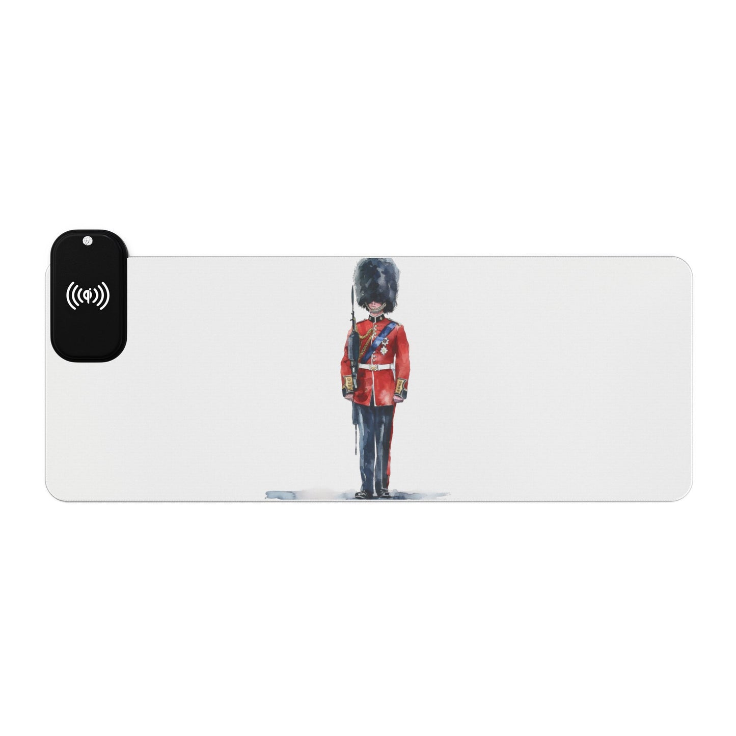 Regal Royal Guard – Standing Sentinel Art - LED Gaming Mouse Pad with Wireless Charging, Ideal for Gamers, Home Office, Unique Gift for Tech Lovers, Perfect for Holidays