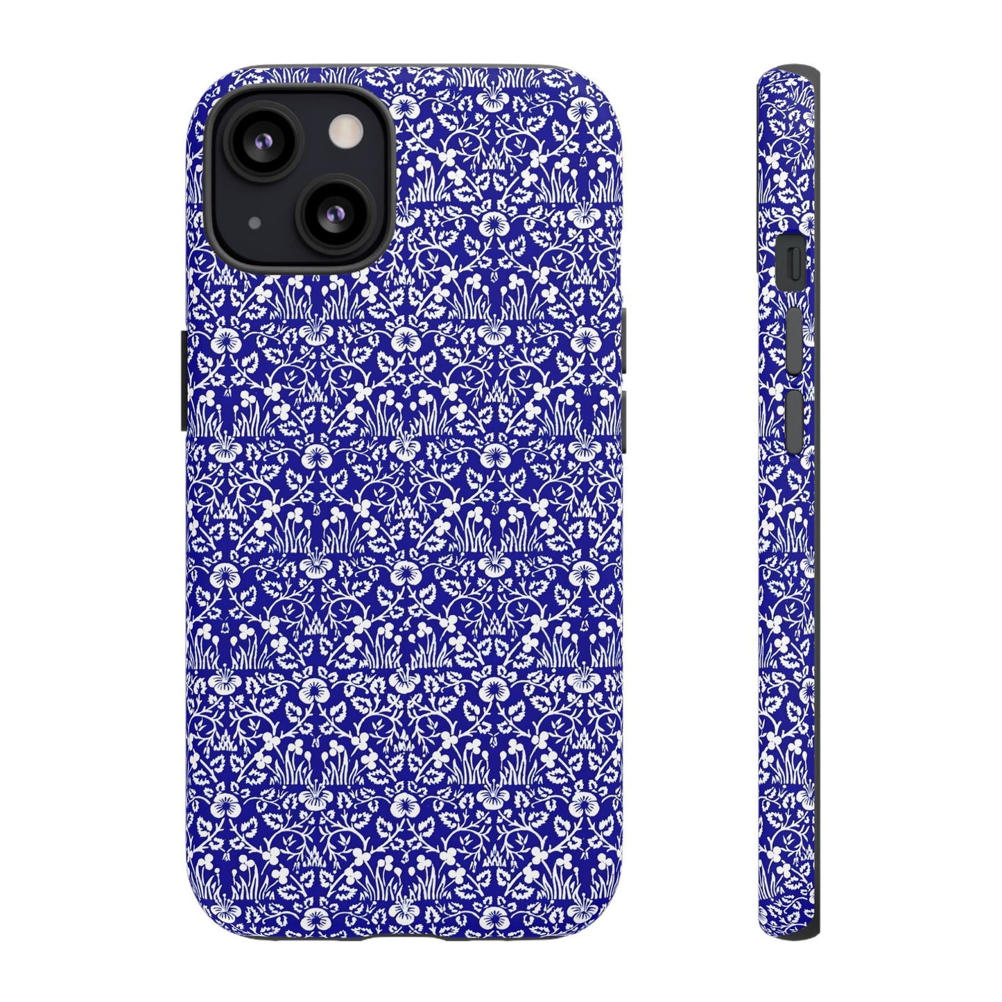 Elegant Floral Phone Case - Tough Cases, Blue Floral Design, Stylish Phone Accessory, Unique Gift, Modern Tech Protection