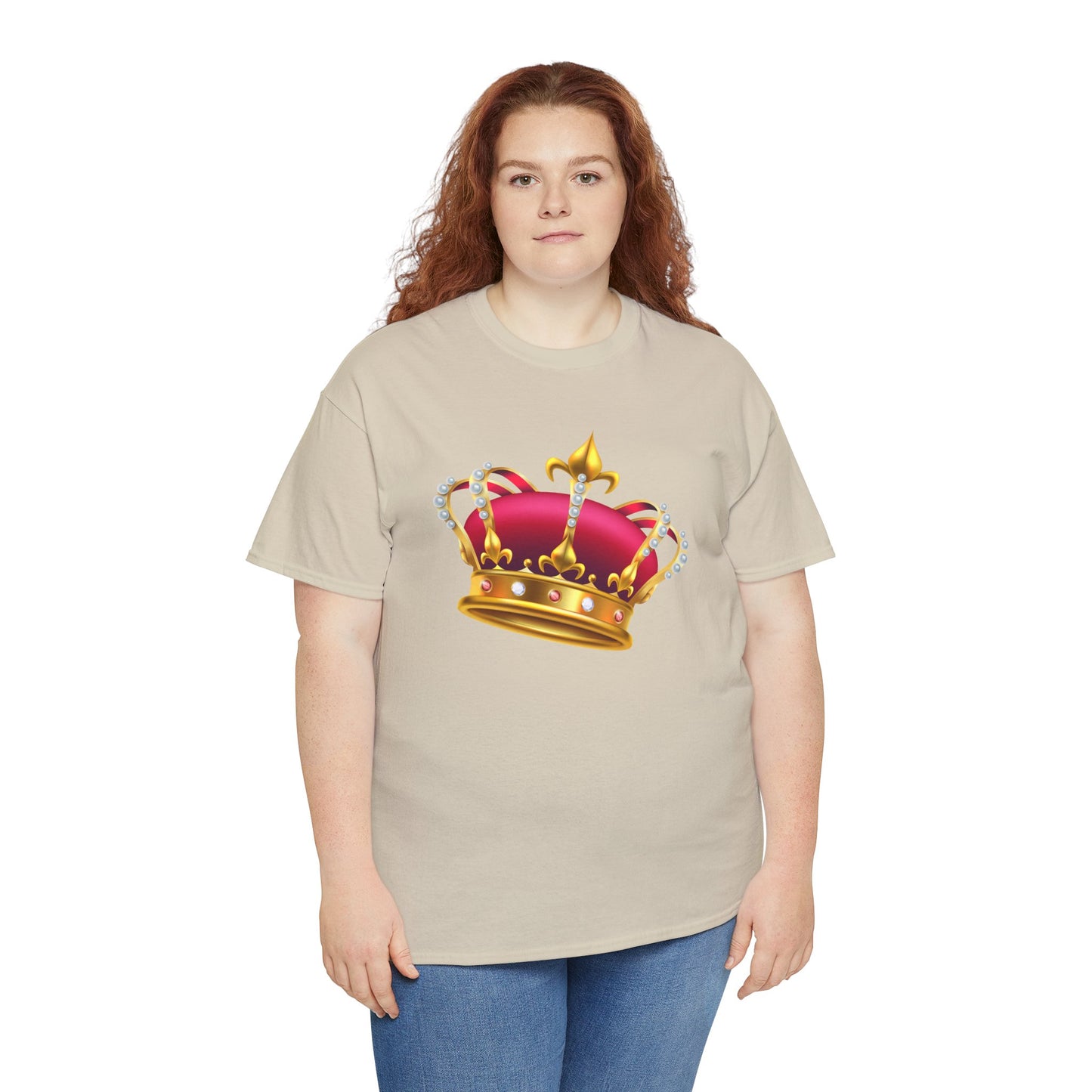 Unisex Heavy Cotton Tee - British Royal Crown Design - Iconic Symbol of Monarchy