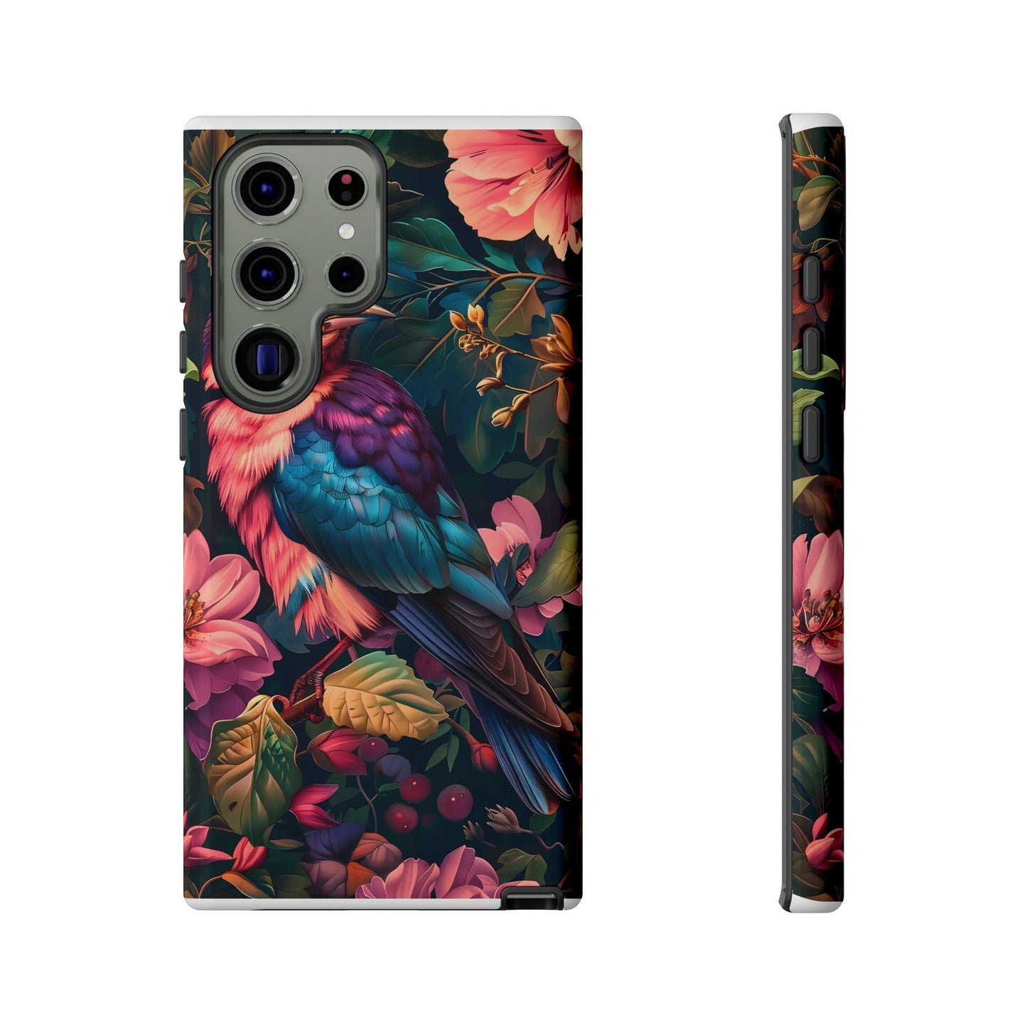 Tough Cases: Vibrant Tropical Bird Phone Case, Floral Smartphone Cover, Nature Lover Gift, Boho Phone Accessory, Cute Bird Case