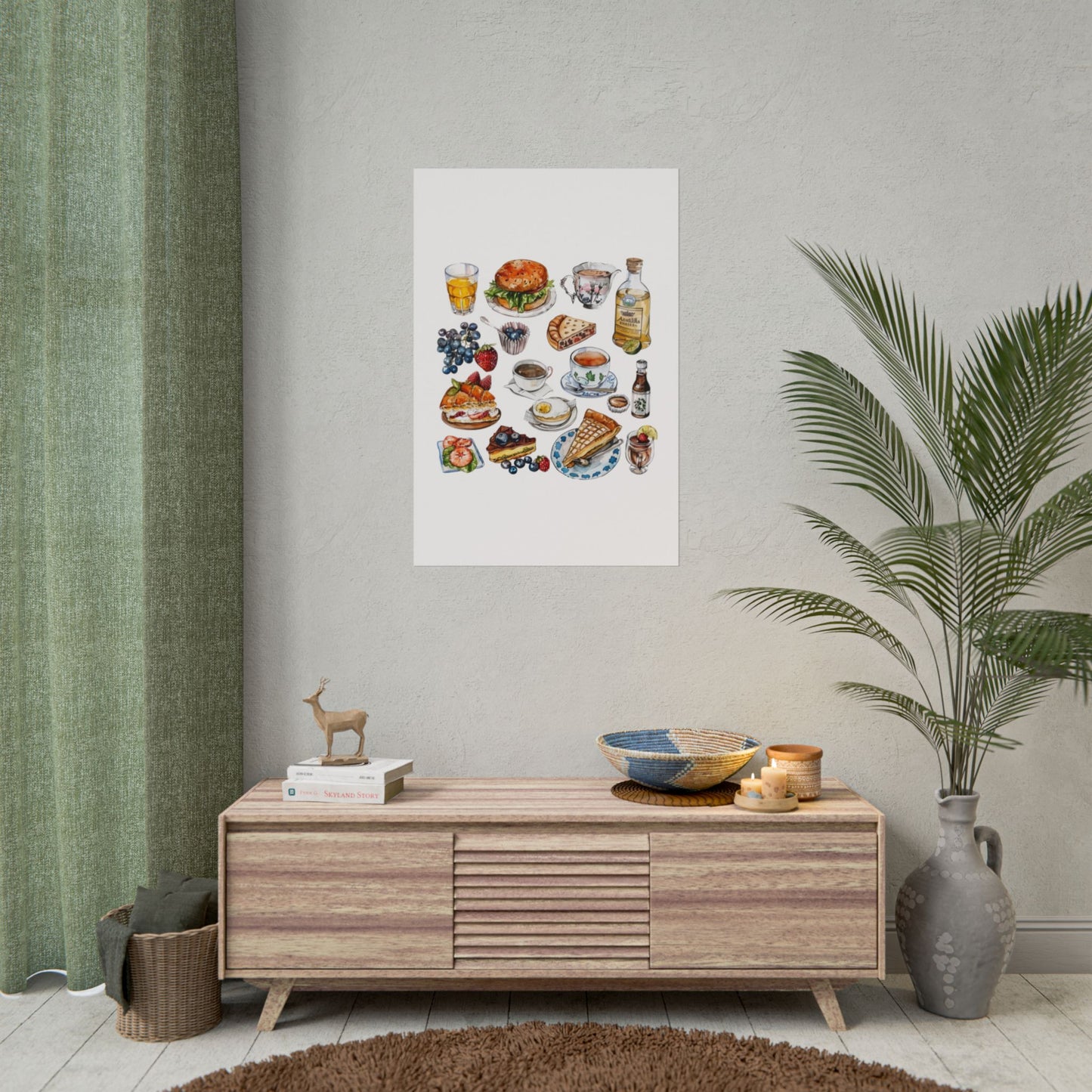 Foodie Wall Art Print, Kitchen Decor, Gourmet Food Poster, Culinary Art for Food Lovers, Cafe Aesthetic Home Decor