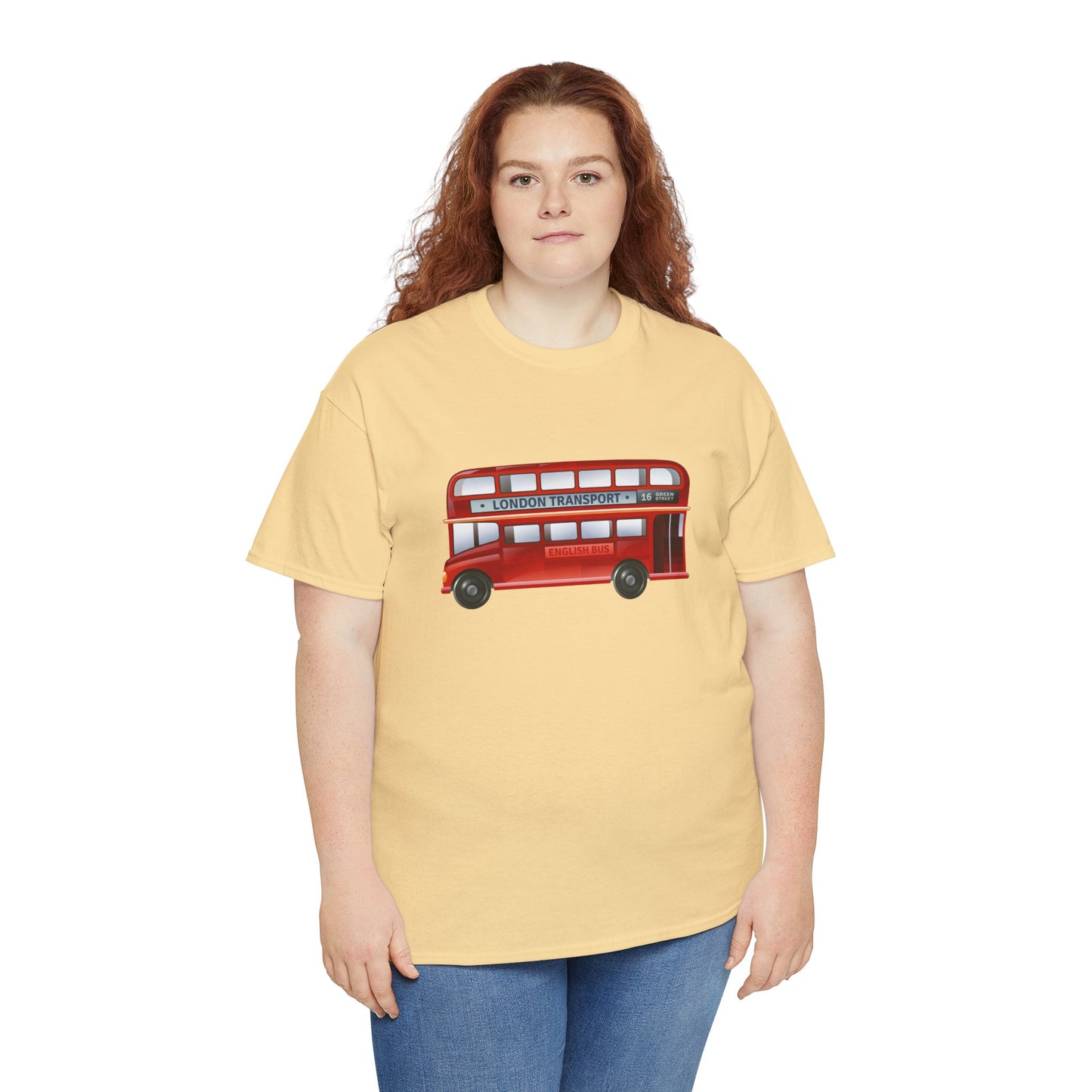 Unisex Heavy Cotton Tee - London Iconic Transport English Bus
