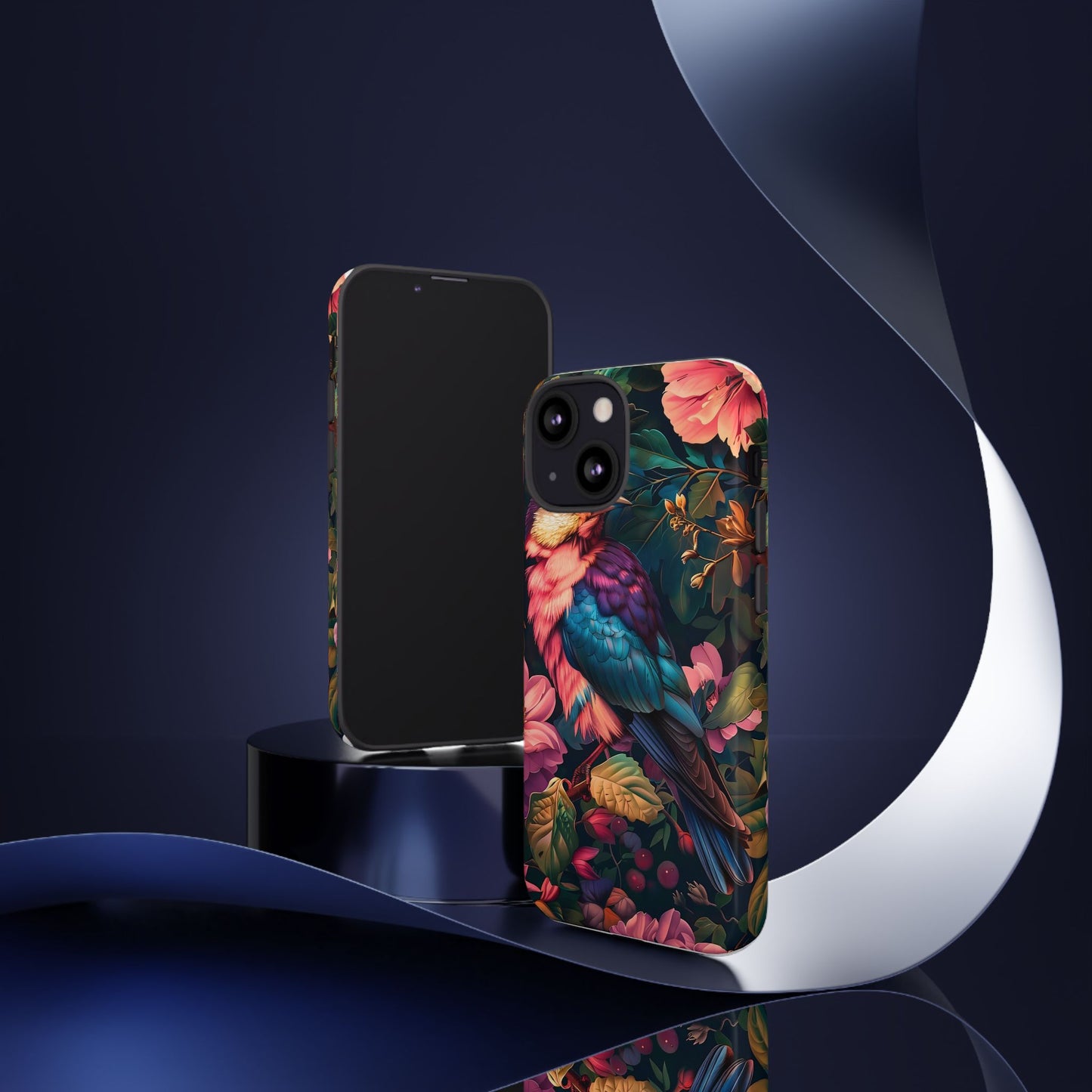 Tough Cases: Vibrant Tropical Bird Phone Case, Floral Smartphone Cover, Nature Lover Gift, Boho Phone Accessory, Cute Bird Case