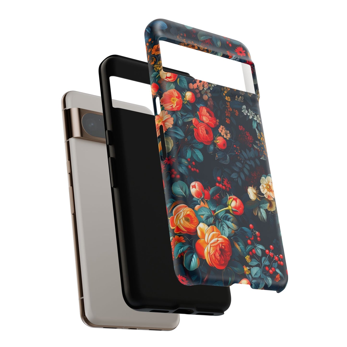 Floral Phone Case - Tough Cases, iPhone Protection, Elegant Floral Design, Gift for Her, Stylish Tech Accessory