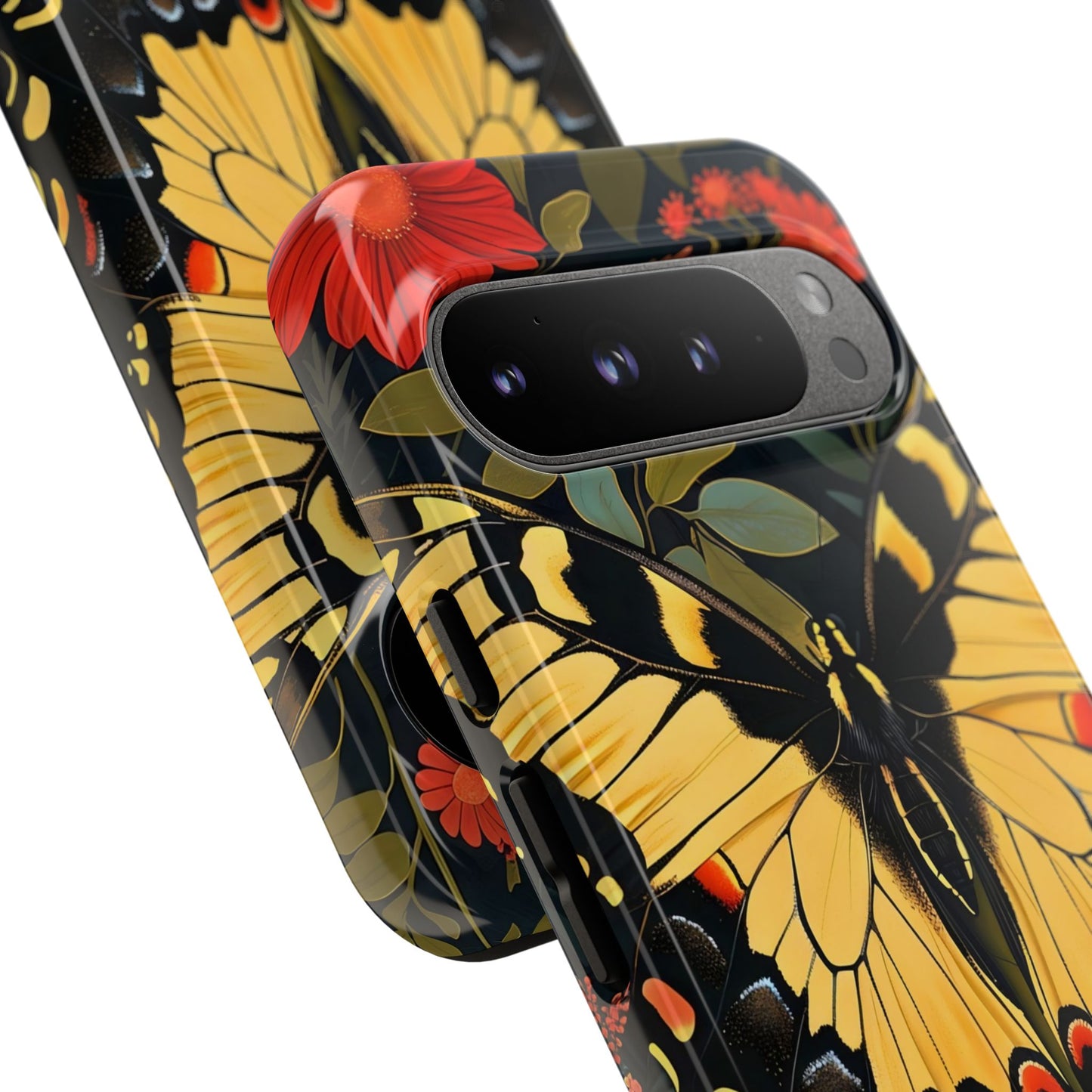 Butterfly Floral Phone Case, Tough Cases with Vibrant Design, Protective Cover for Nature Lovers, Gift for Her