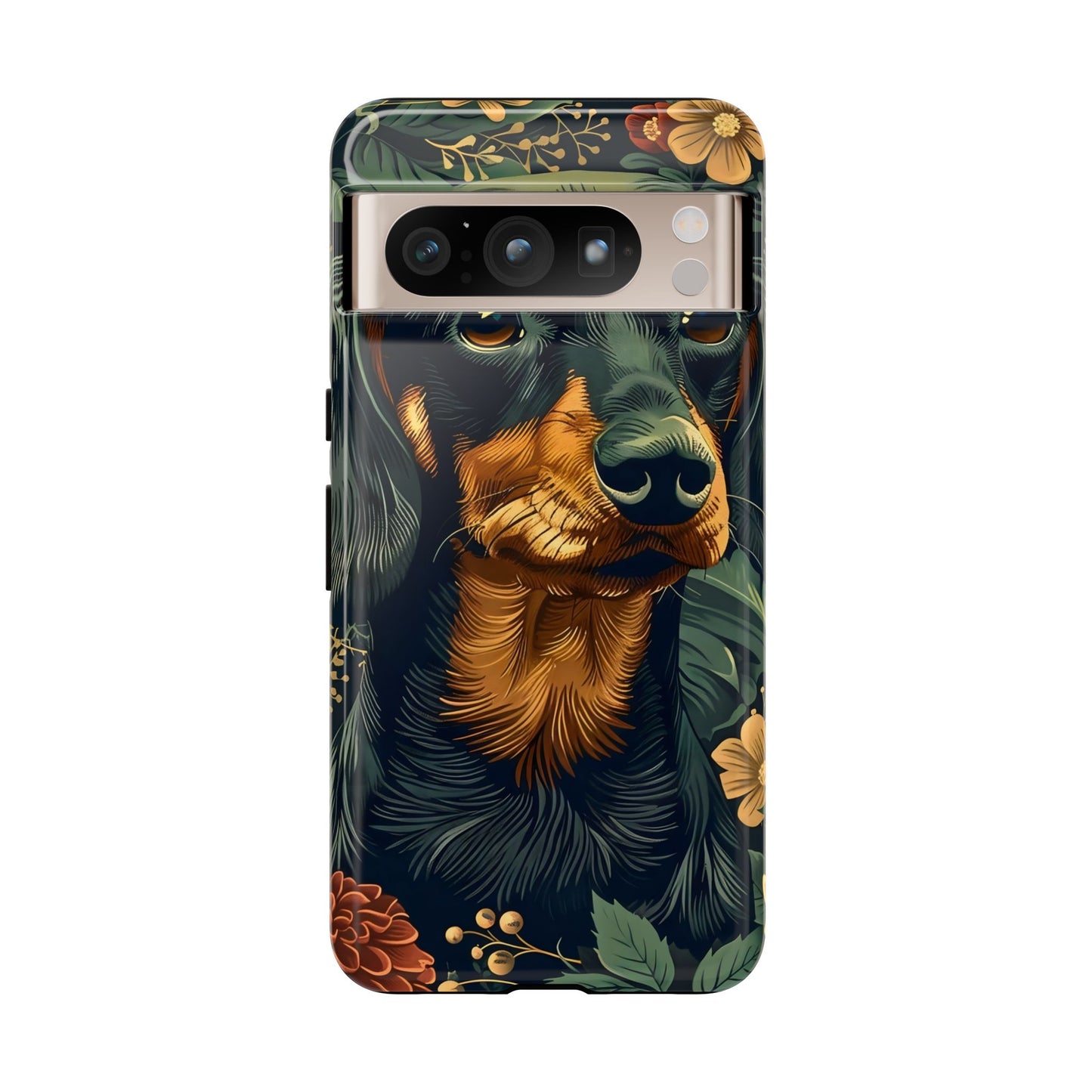 Dachshund Phone Case, Floral Pet Phone Cover, Dog Lover Gift, Tough Phone Case, Custom Dachshund Design, Unique Dog Owner Accessory