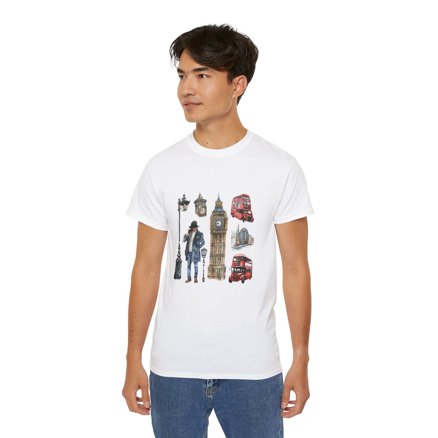 Unisex Ultra Cotton Tee Breathable - Vintage England Icons