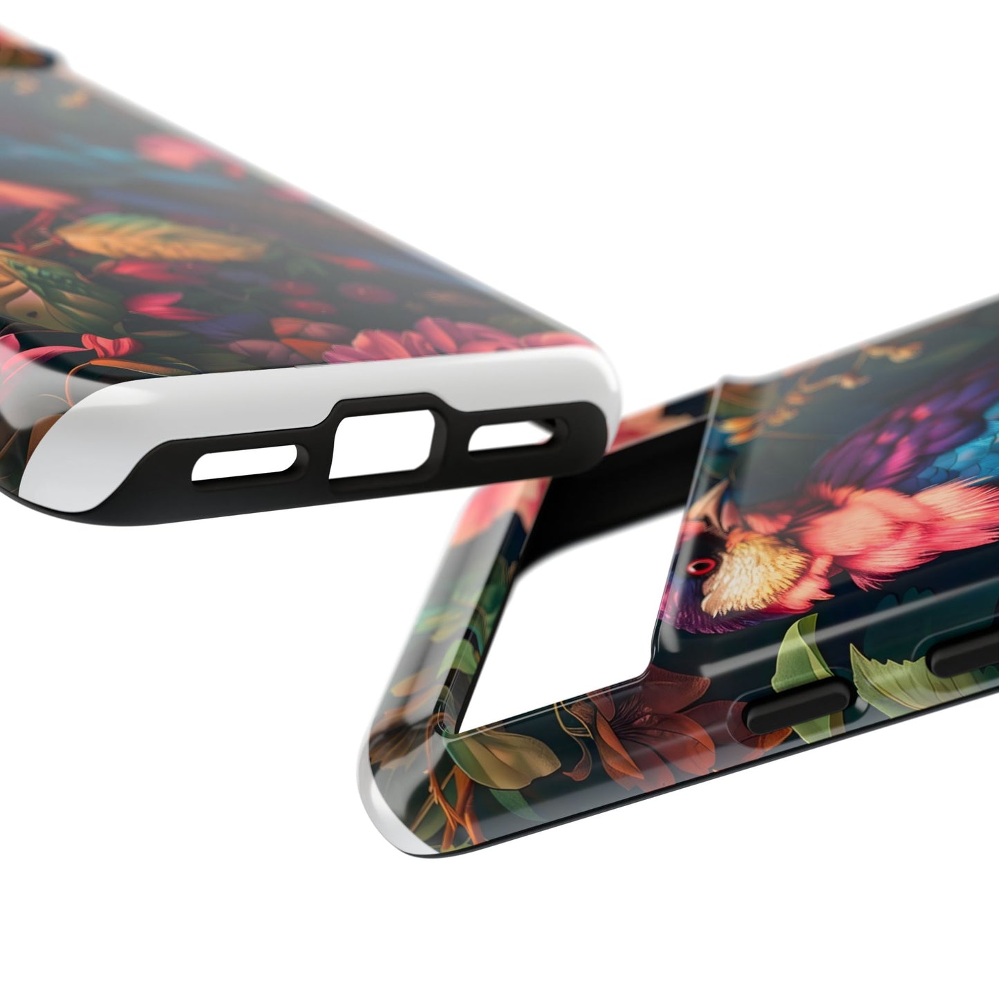 Tough Cases: Vibrant Tropical Bird Phone Case, Floral Smartphone Cover, Nature Lover Gift, Boho Phone Accessory, Cute Bird Case