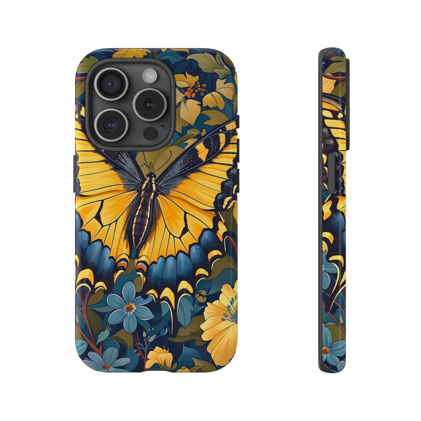 Colorful Butterfly Phone Case, Floral Design, Tough Cases, Protective Cover, Gifts for Nature Lovers, Birthday Present
