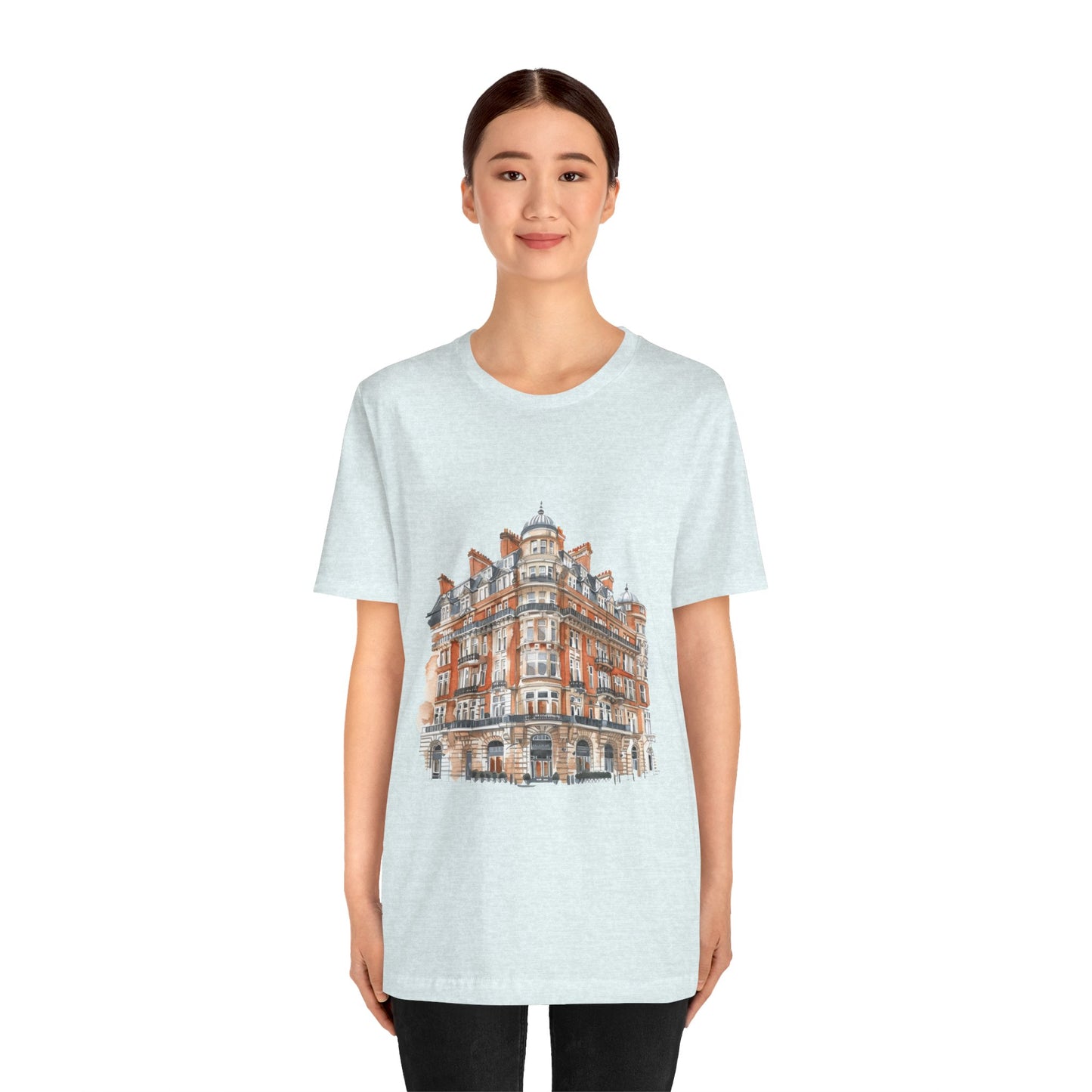 Unisex Jersey Short Sleeve Tee - British Vintage Building - Architectural Charm and Classic Appeal