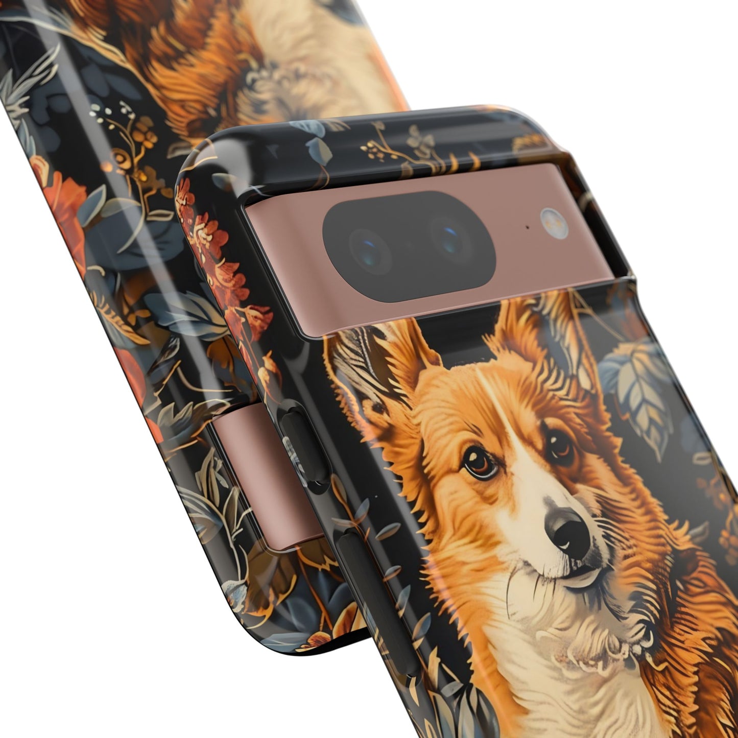 Corgi Floral Phone Case - Tough Cases for Dog Lovers, Cute Pet Accessories, Gift for Dog Owners, Floral Design, Personalized Tech Cover