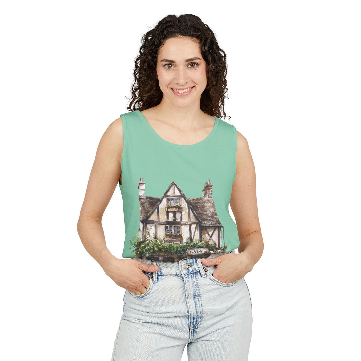 Unisex Garment-Dyed Tank Top - Charming British House