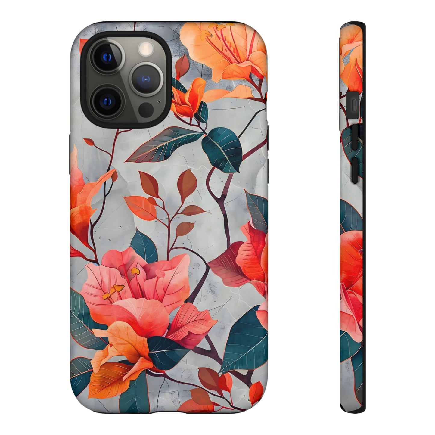 Floral Phone Case, Tough Cases, Flower Power, Gift for Her, Decorative Phone Cover, Trendy Accessories, Everyday Style