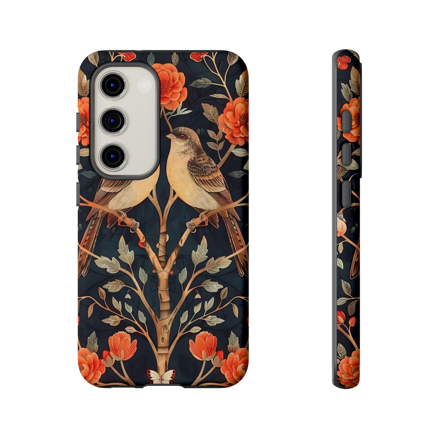 Floral Phone Case – Tough Cases with Bird Design, Unique Gift for Nature Lovers, Stylish Tech Accessory, Phone Cover, Artistic Case