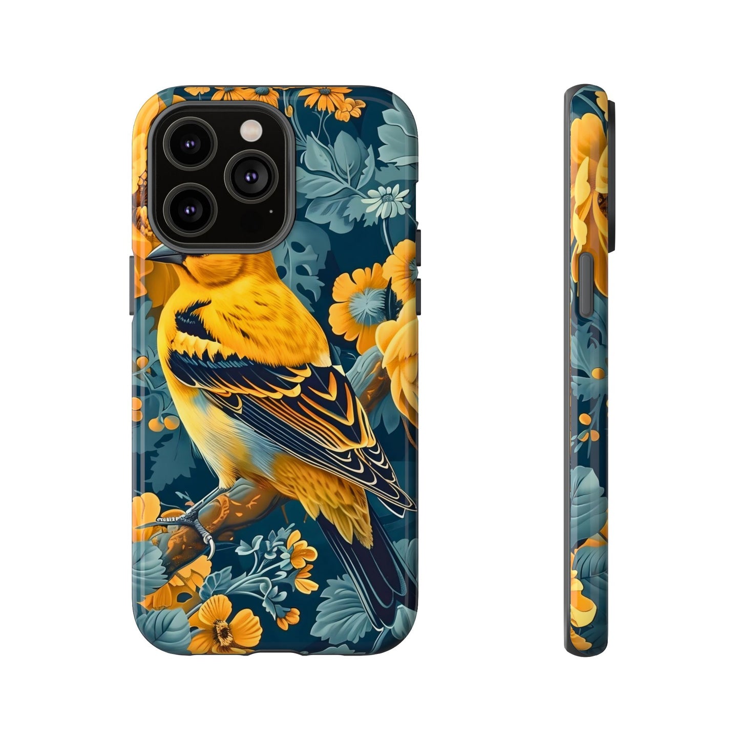 Colorful Bird Phone Case, Tough Phone Cover, Floral Phone Accessories, Nature Lover Gift, Unique Smartphone Case, Birthday Present