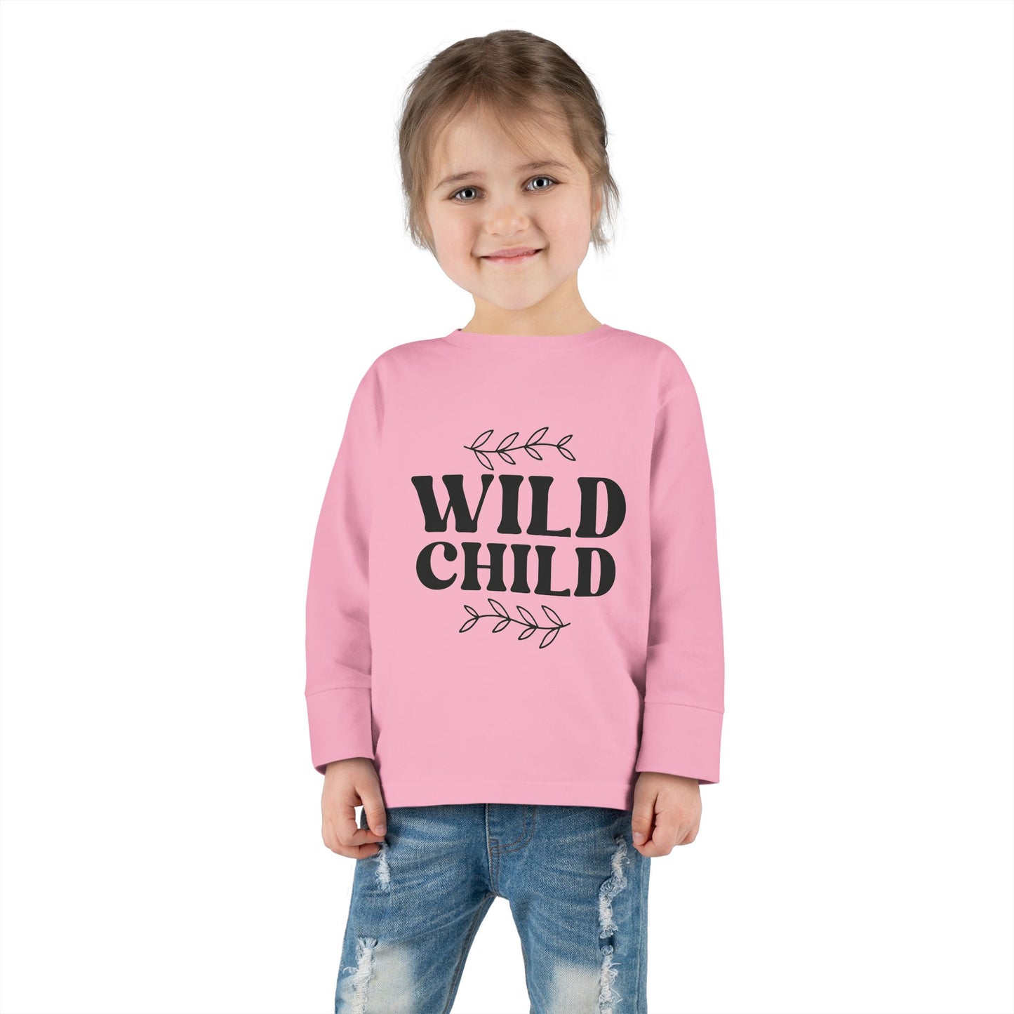 Wild Child Toddler Long Sleeve Tee - Soft Gray Shirt for Little Explorers