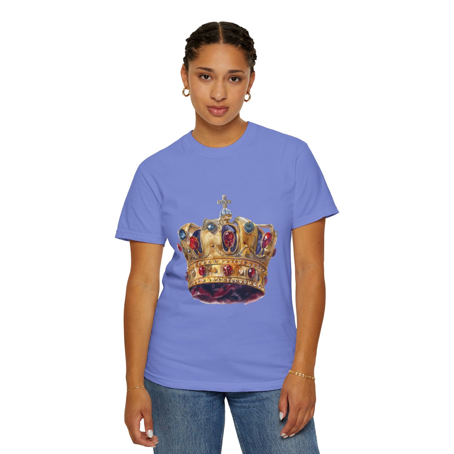 Unisex Garment-Dyed T-shirt - British Royal Crown Design - Iconic Symbol of Monarchy