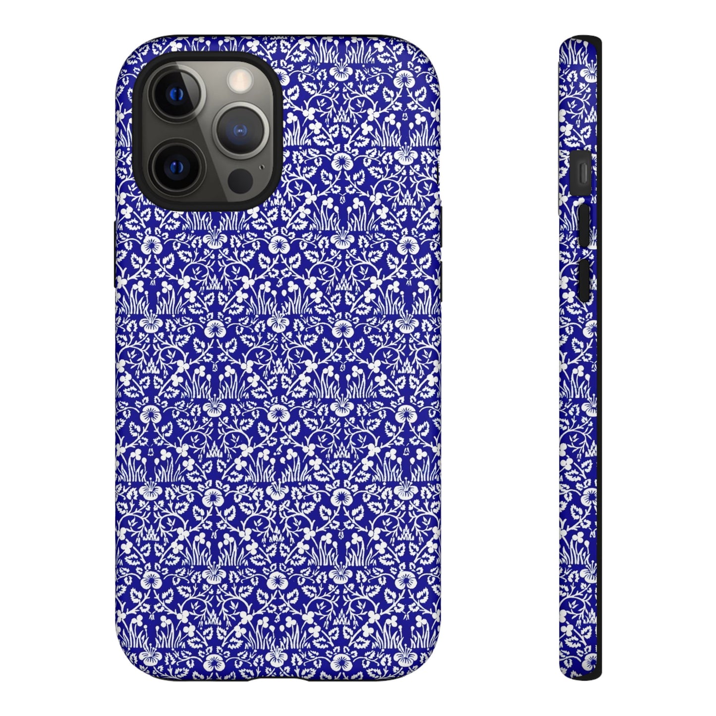 Elegant Floral Phone Case - Tough Cases, Blue Floral Design, Stylish Phone Accessory, Unique Gift, Modern Tech Protection