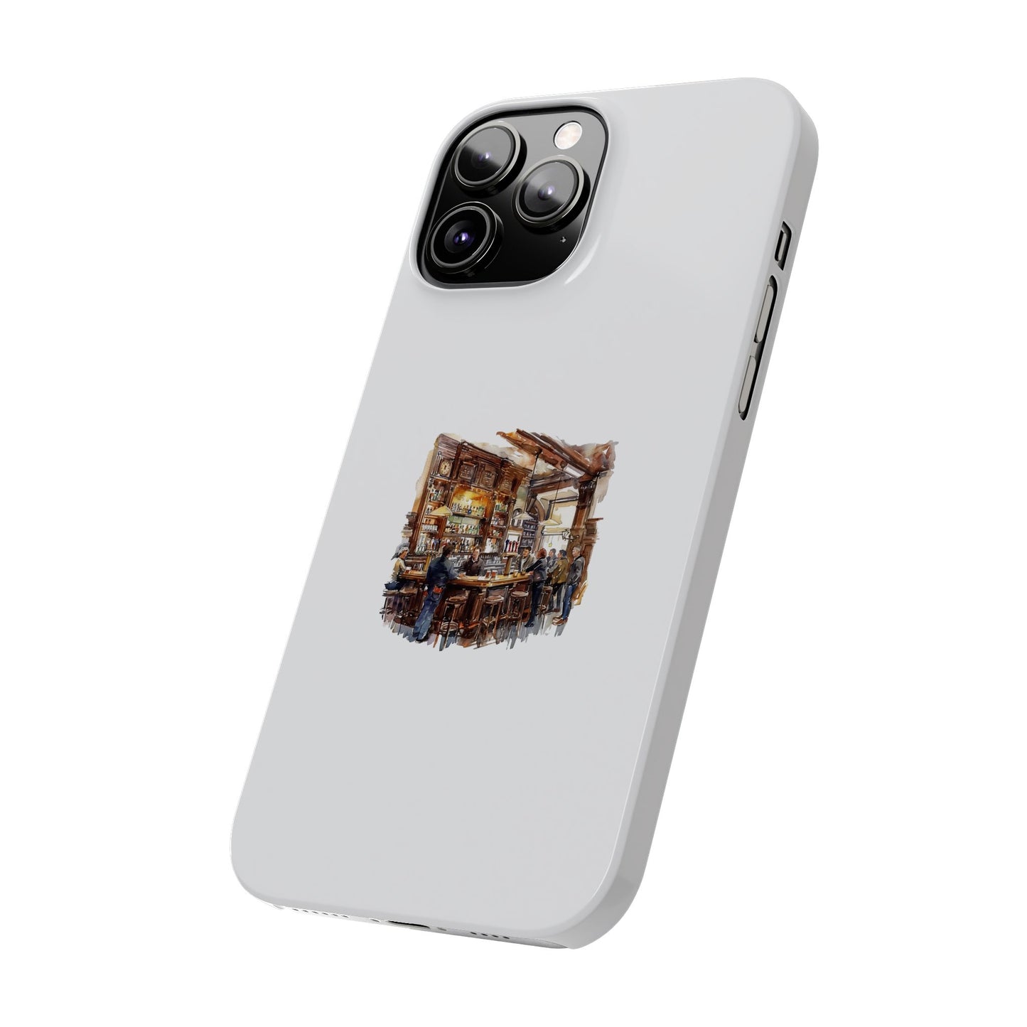Artistic Slim Phone Cases, Coffee Shop Aesthetic, Unique Phone Covers, Gift for Coffee Lovers, Artistic Design Cases