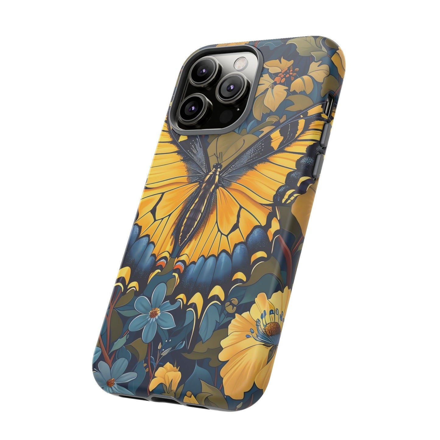 Colorful Butterfly Phone Case, Floral Design, Tough Cases, Protective Cover, Gifts for Nature Lovers, Birthday Present