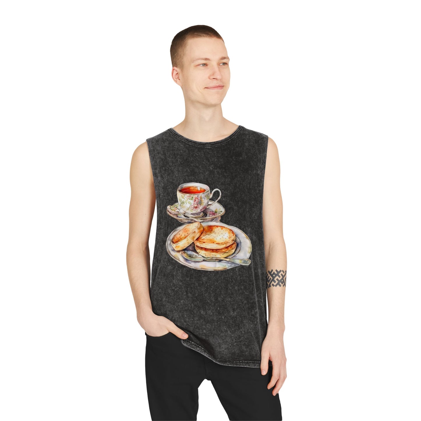 Unisex Stonewash Tank Top - British Food - Savory Classics and Traditional Delights