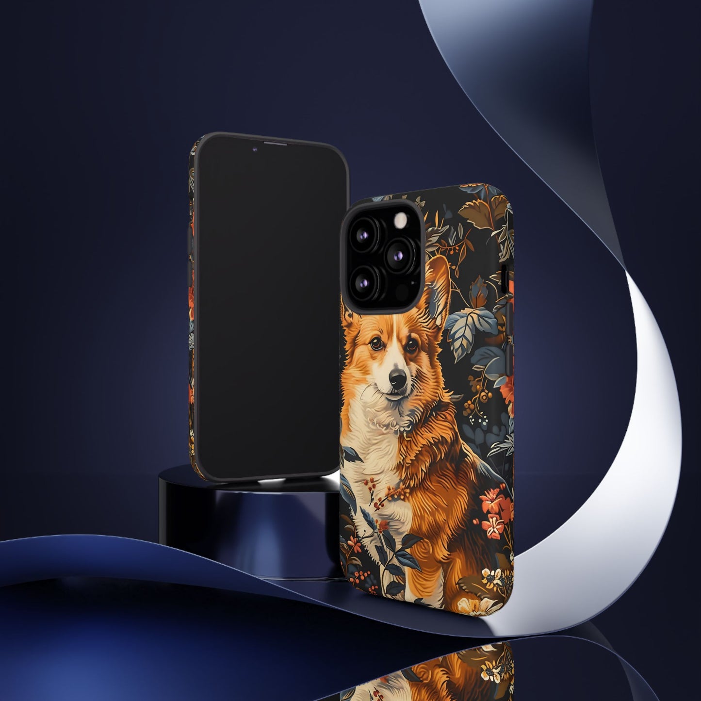 Corgi Floral Phone Case - Tough Cases for Dog Lovers, Cute Pet Accessories, Gift for Dog Owners, Floral Design, Personalized Tech Cover