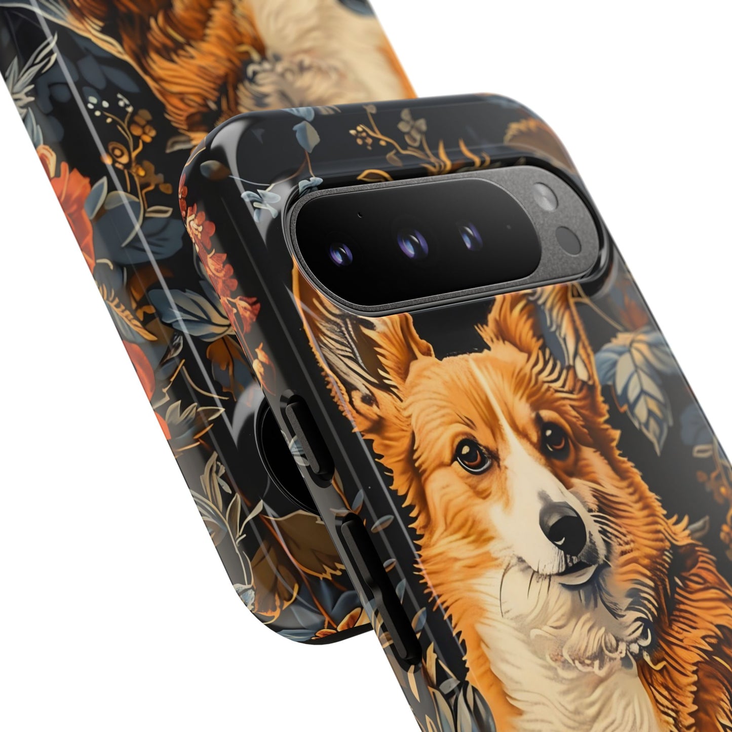 Corgi Floral Phone Case - Tough Cases for Dog Lovers, Cute Pet Accessories, Gift for Dog Owners, Floral Design, Personalized Tech Cover