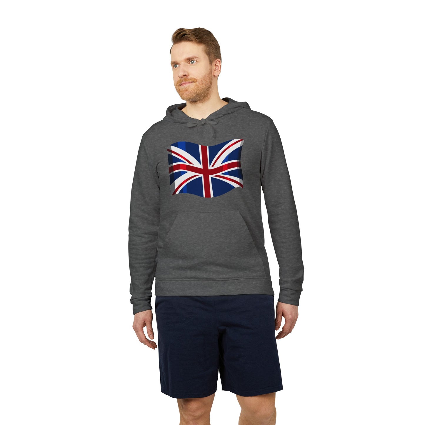 adidas Unisex Fleece Hoodie - British Pride: Heart of the Union Jack