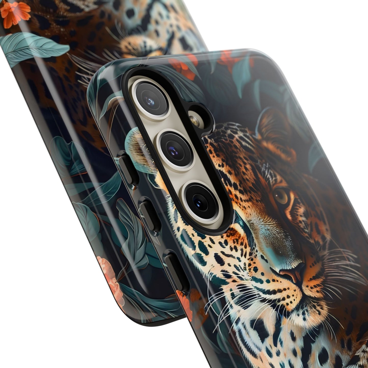 Wildlife Phone Case with Leopard Design | Tough Cases, Animal Prints, Floral Phone Cover, Gift for Nature Lovers, Unique Phone Accessories
