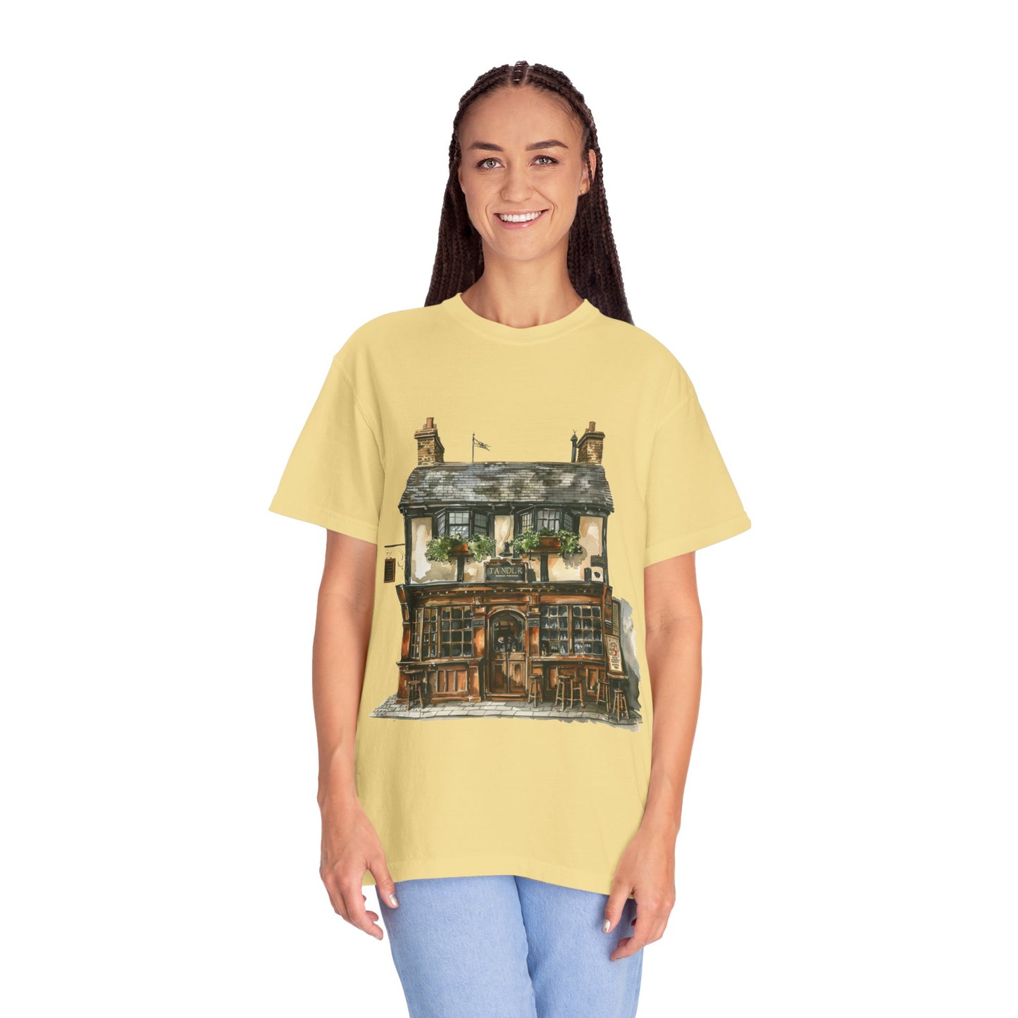 Unisex Garment-Dyed T-shirt - From Thatched Roofs to Stone Walls - British Village Houses