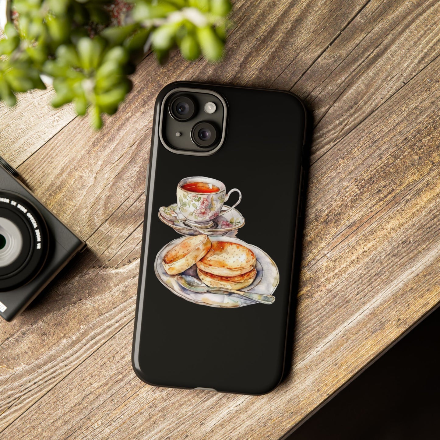 Tea Time Phone Case with Cookies Design, Cute Phone Cover, Gift for Tea Lovers, Kitchen Decor, Whimsical Style