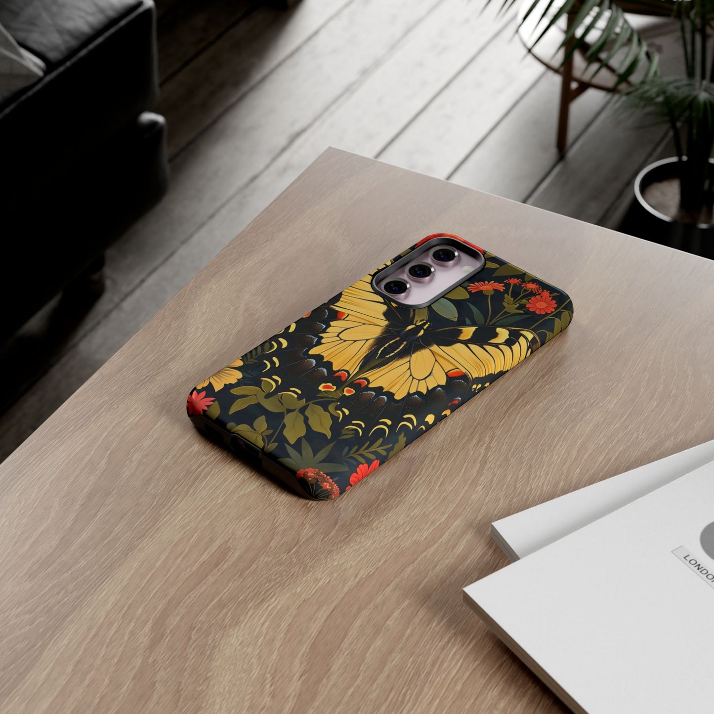 Butterfly Floral Phone Case, Tough Cases with Vibrant Design, Protective Cover for Nature Lovers, Gift for Her