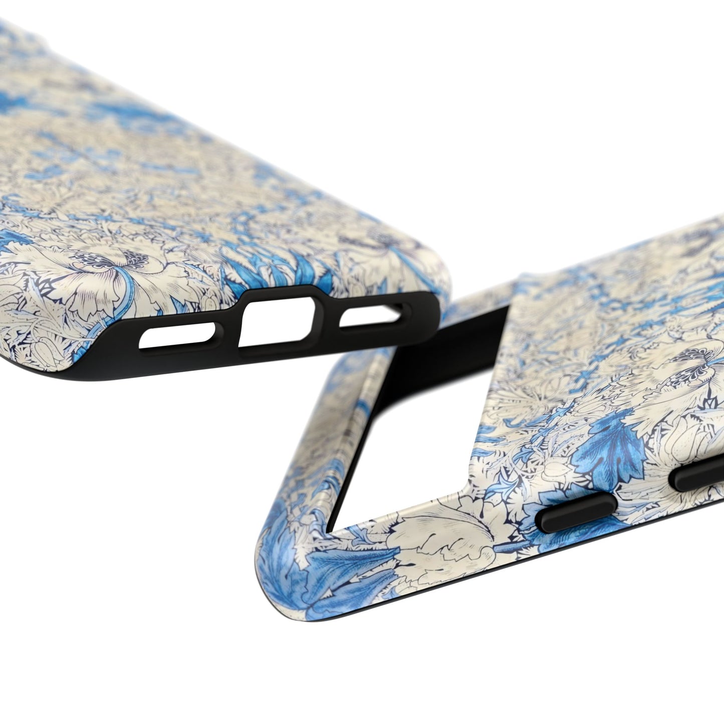Elegant Floral Phone Case, Tough iPhone Cover, Stylish Mobile Protector, Blue Patterned Case, Unique Gift for Her