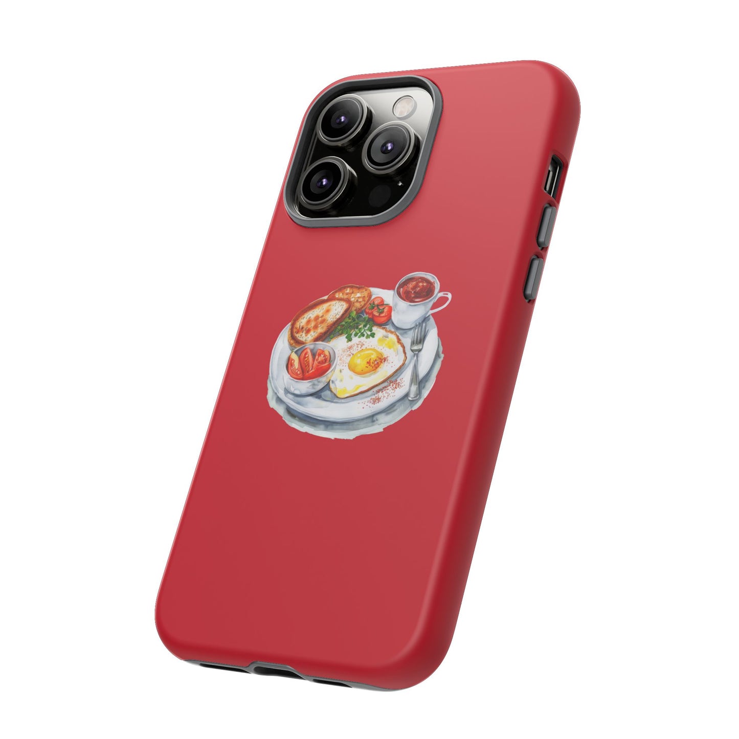 Breakfast-Inspired Phone Case, Tough Phone Covers, Foodie Gifts, Unique Accessories, Cute Kitchen Decor, Red Phone Case