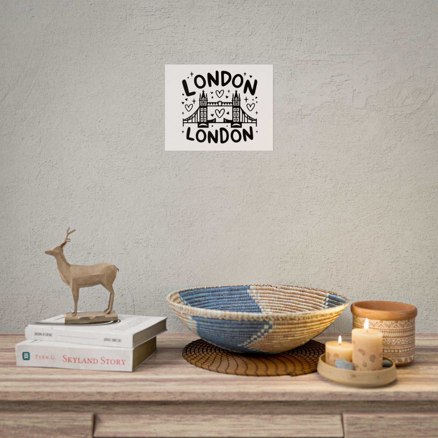 Charming London Rolled Poster for Home Decor, Wall Art, Travel Gift, Office Wall Decor, London Themed Decoration