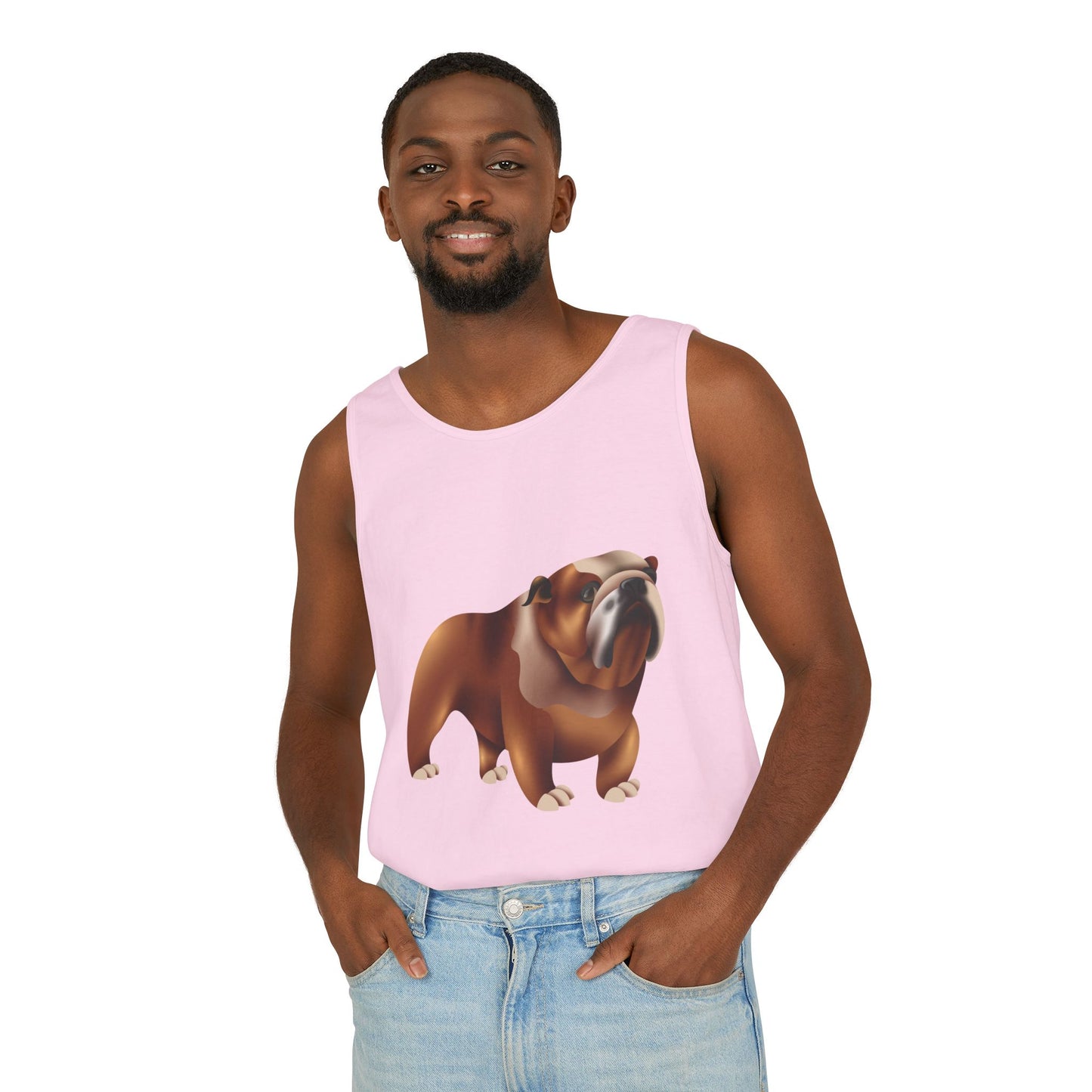 Unisex Garment-Dyed Tank Top - British Adorable Dog