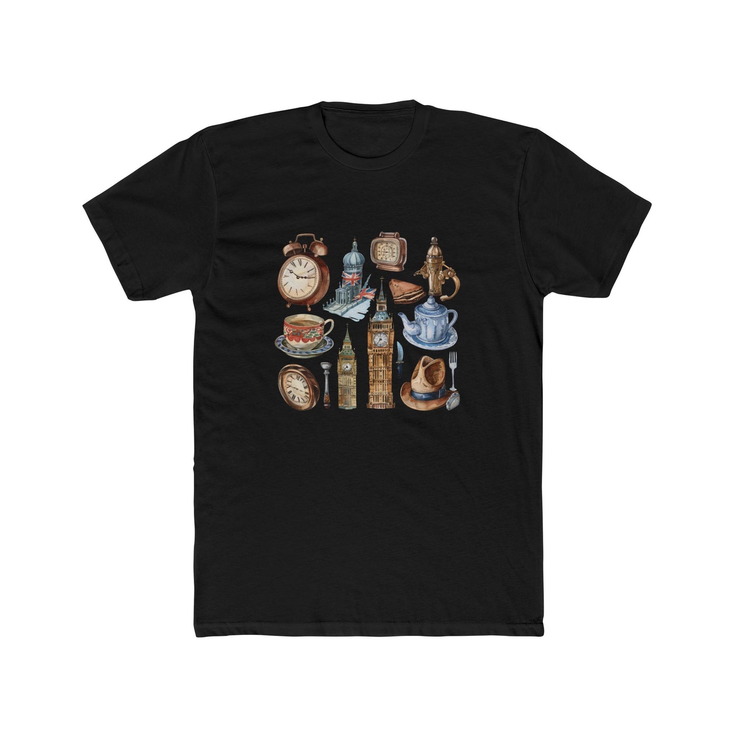 Vintage England Icons Luxurious Unisex Cotton Crew Tee