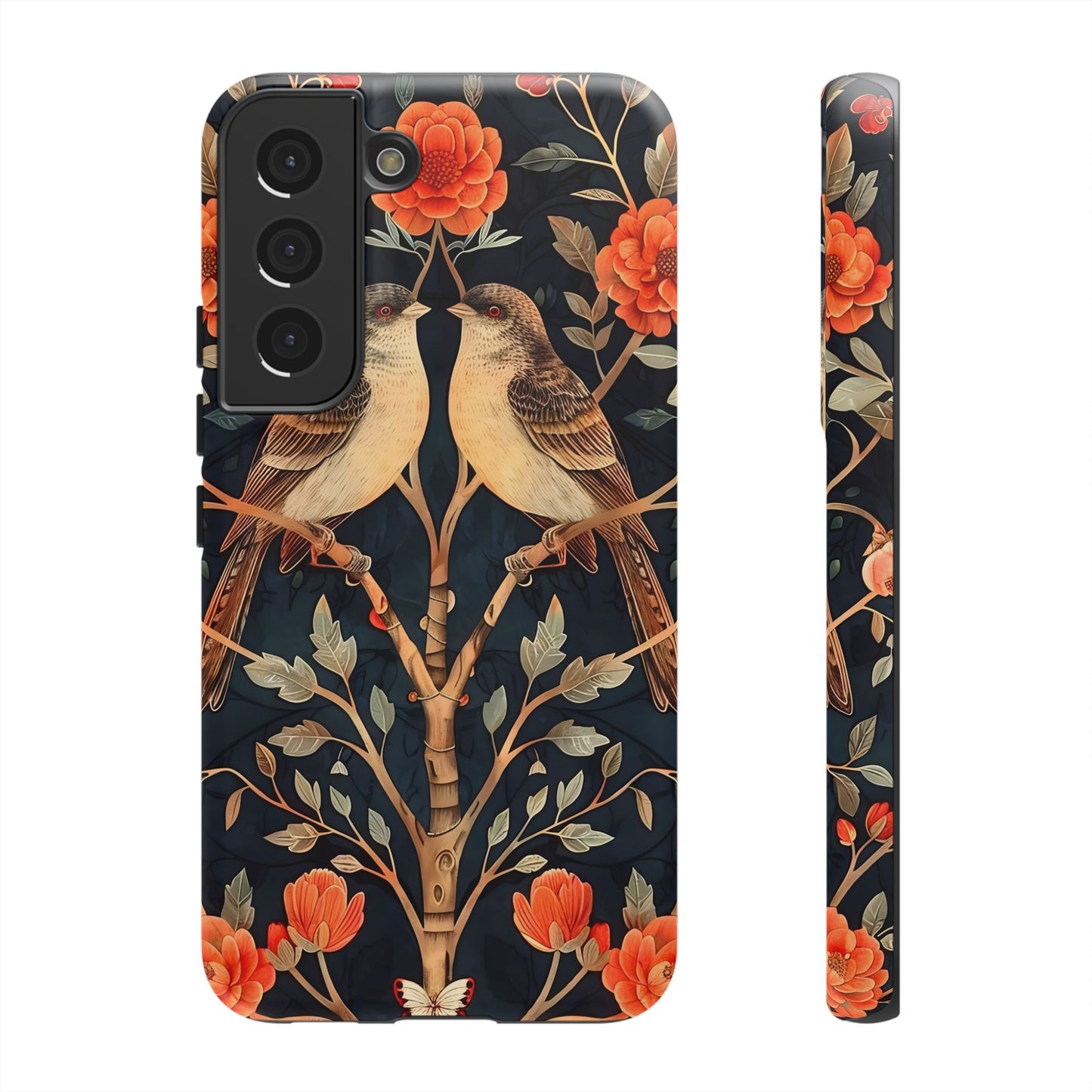 Floral Phone Case – Tough Cases with Bird Design, Unique Gift for Nature Lovers, Stylish Tech Accessory, Phone Cover, Artistic Case