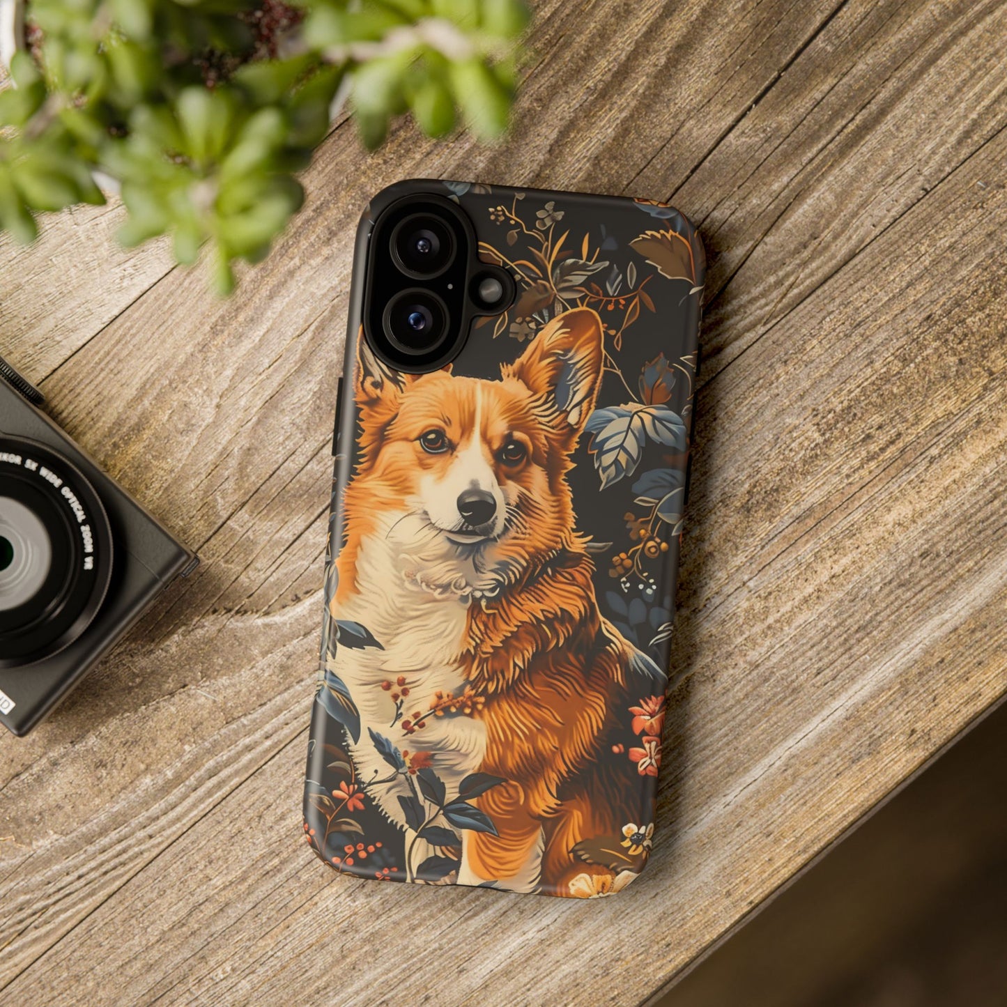 Corgi Floral Phone Case - Tough Cases for Dog Lovers, Cute Pet Accessories, Gift for Dog Owners, Floral Design, Personalized Tech Cover