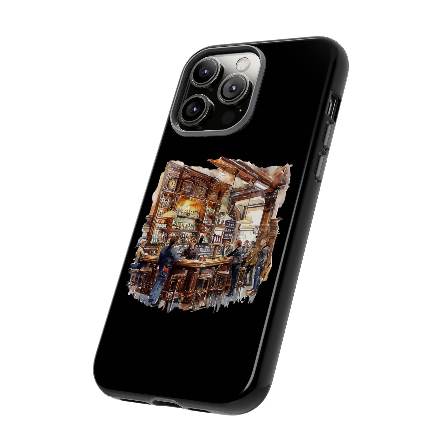 Artistic Phone Case - Cozy Pub Vibe, Trendy Smartphone Accessory, Gift for Friends, Modern Design, Durable Protection