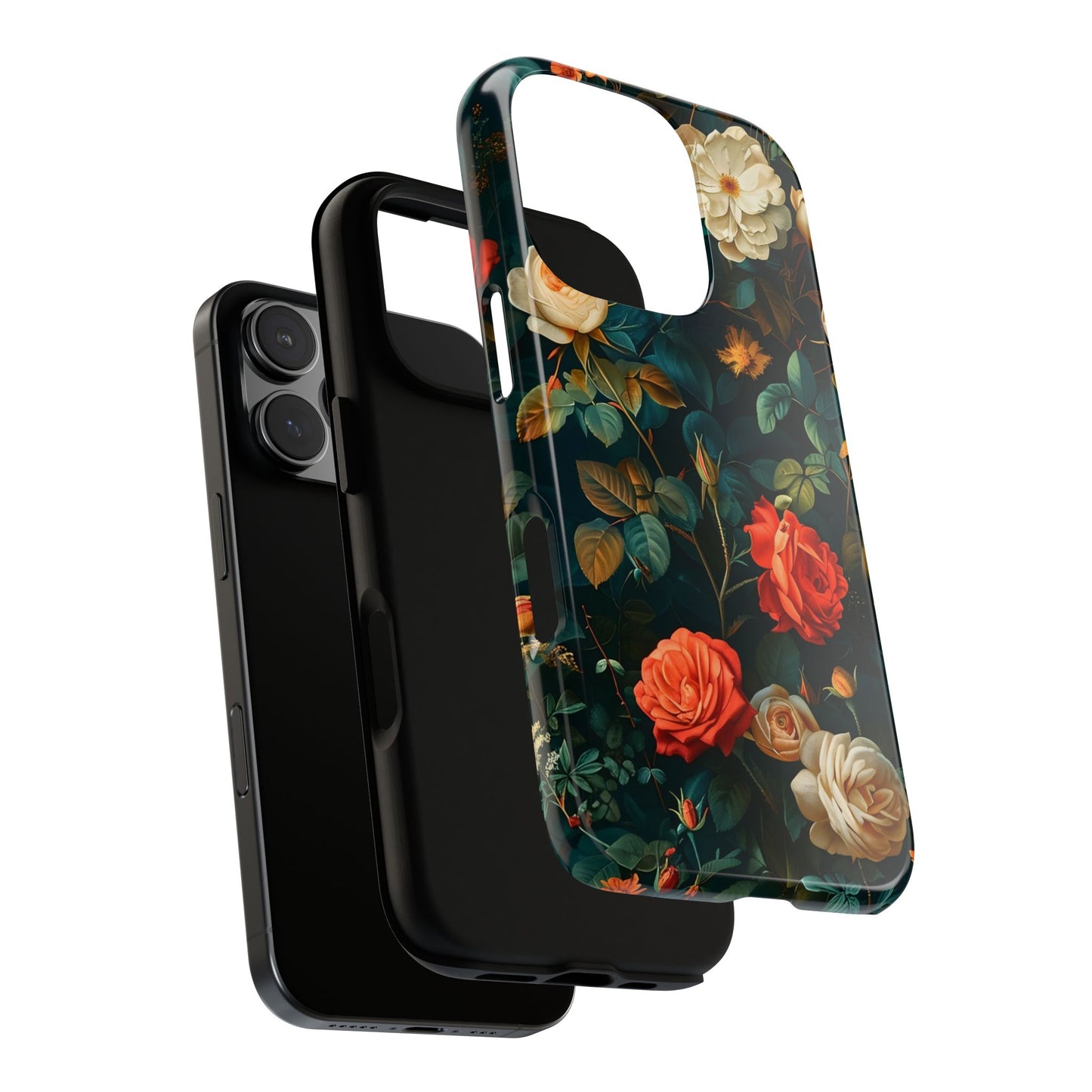 Floral iPhone Case, Tough Phone Cover, Flower Design Phone Accessory, Gift for Her, Spring Style, Floral Protection Case