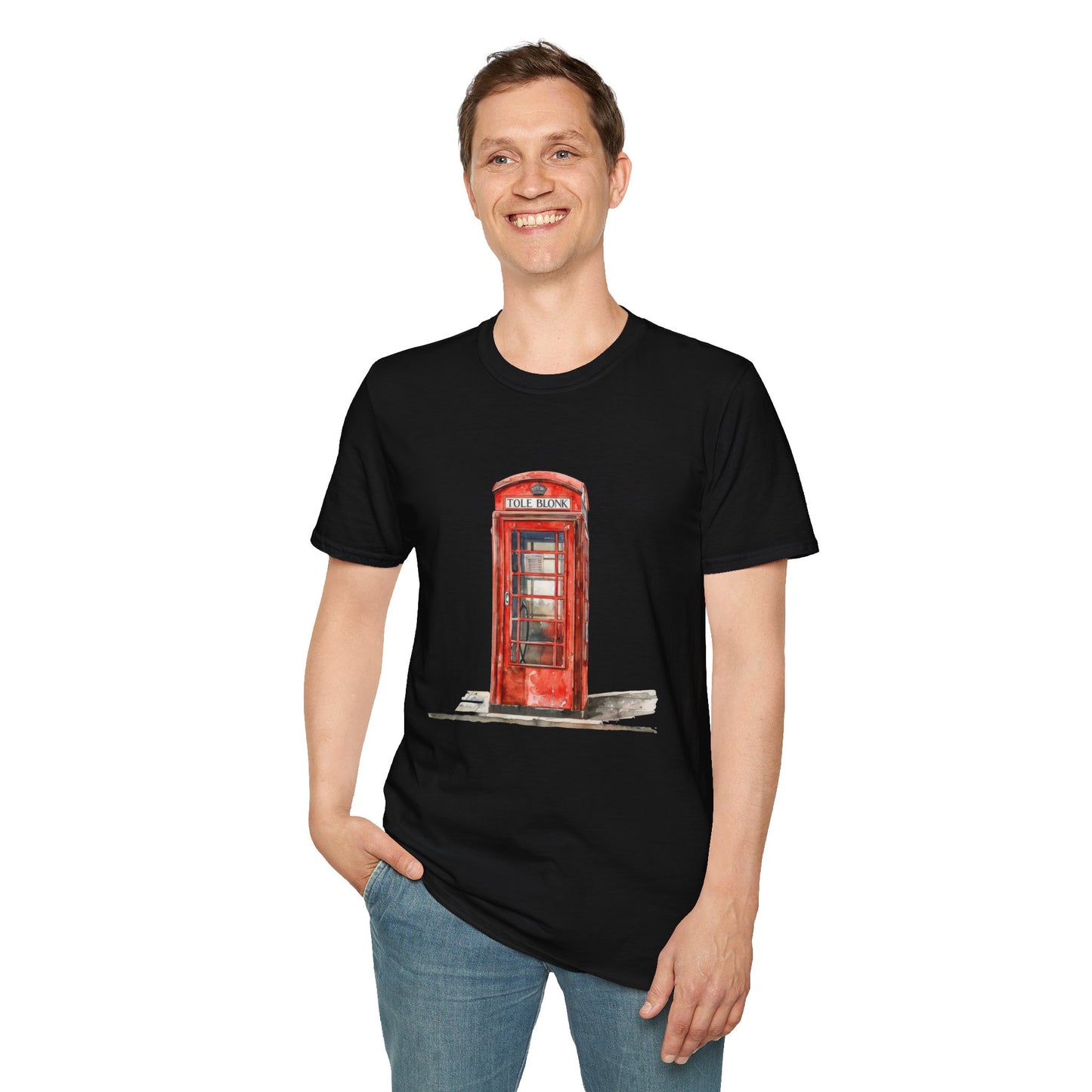 Unisex Softstyle T-Shirt - British Landmark - Public Telephone Booth