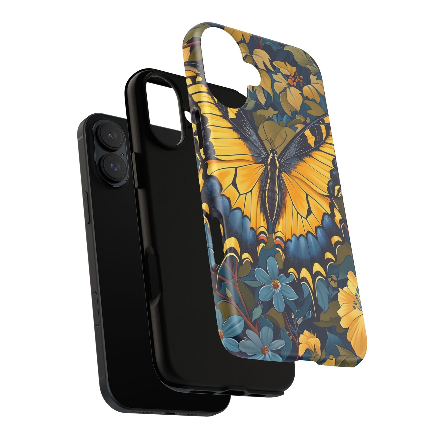 Colorful Butterfly Phone Case, Floral Design, Tough Cases, Protective Cover, Gifts for Nature Lovers, Birthday Present