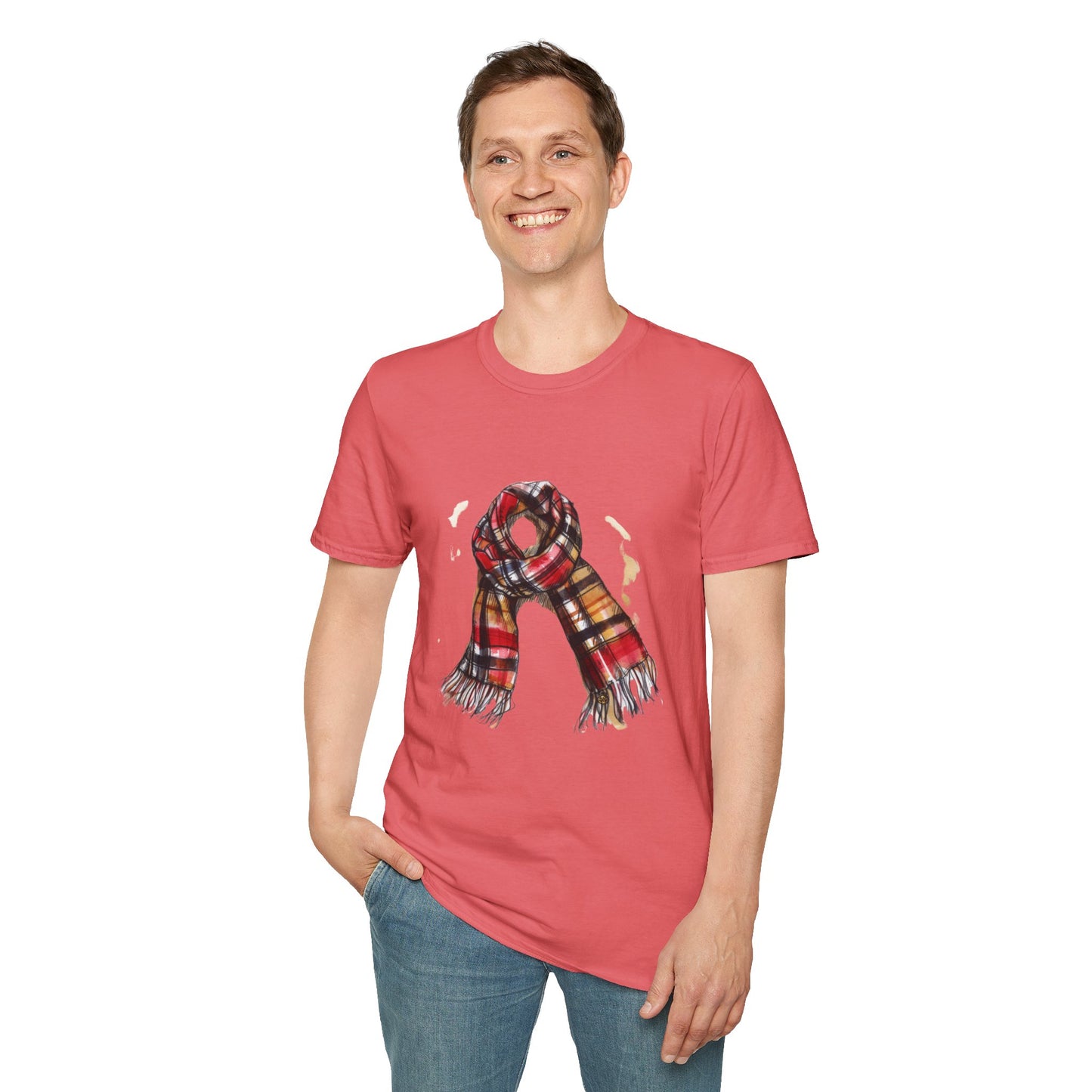 Unisex Softstyle T-Shirt - Fashionable British Plaid Scarf