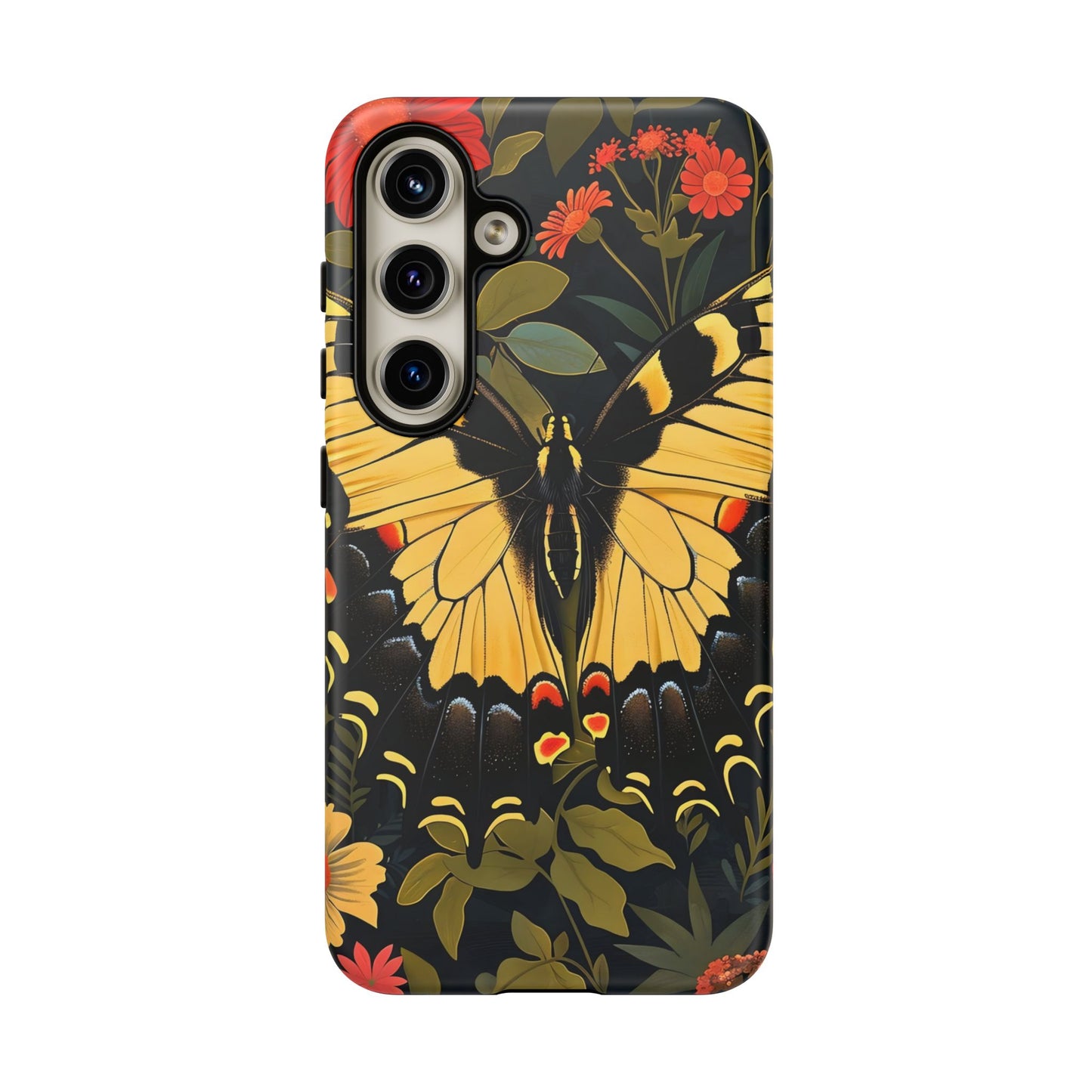 Butterfly Floral Phone Case, Tough Cases with Vibrant Design, Protective Cover for Nature Lovers, Gift for Her