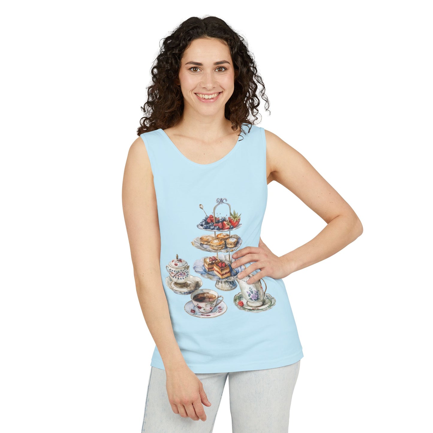 Unisex Garment-Dyed Tank Top - British Food - Savory Classics and Traditional Delights