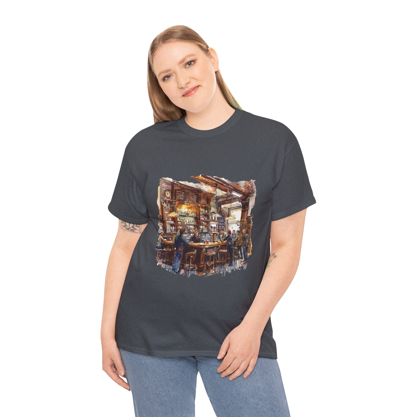 Unisex Heavy Cotton Tee - Cheers to Tradition - The Classic British Pub